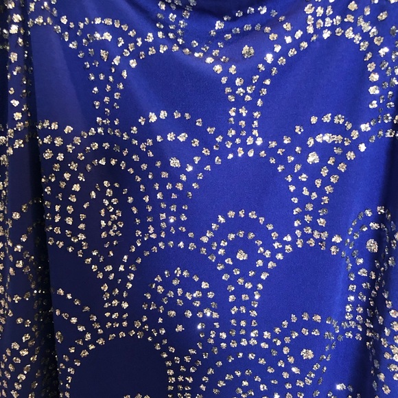 PATRA Blue Dress w/Silver Glitter Sz 8 Stunning! - Picture 3 of 9